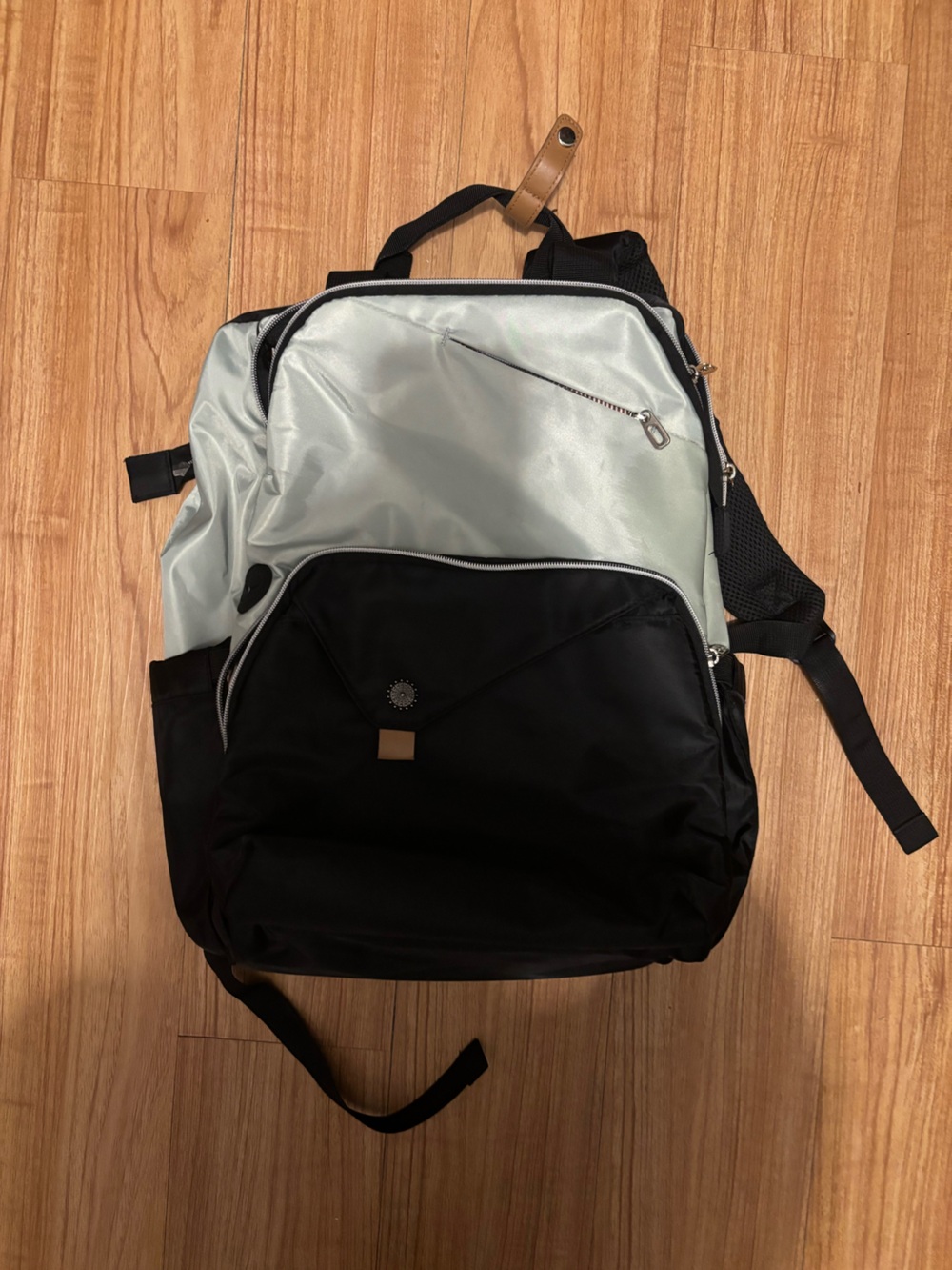 Black and Mint Green Backpack - Versatile Everyday Commuter Bag